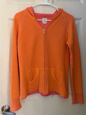 Title Nine Sweater Hoodie, Orange/Pink, Medium